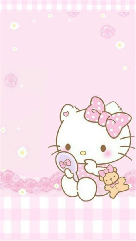 light pink hello kitty wallpaper|pink hello kitty aesthetic background.